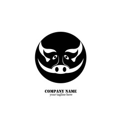 Modern Simple Pig Logo Animal Vector Symbol
