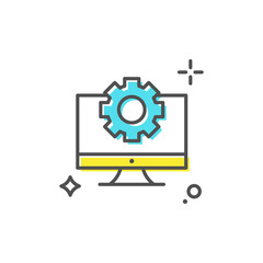 Monitor Settings Vector Icon