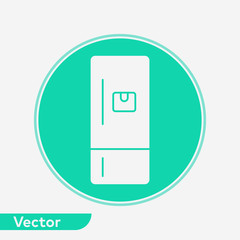Refrigerator vector icon sign symbol