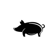 Modern Simple Pig Logo Animal Vector Symbol