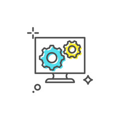 Monitor Settings Vector Icon