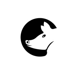Modern Simple Pig Logo Animal Vector Symbol