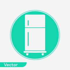 Refrigerator vector icon sign symbol