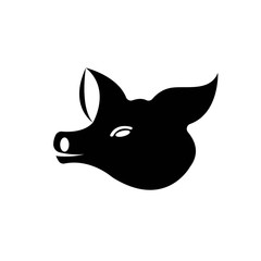 Modern Simple Pig Logo Animal Vector Symbol