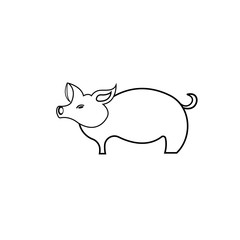 Modern Simple Pig Logo Animal Vector Symbol