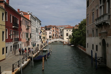 Fototapeta na wymiar Venice palaces and canal, Italy