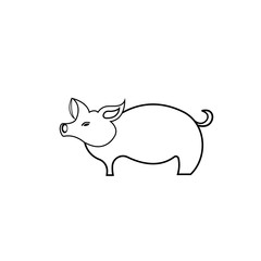 Modern Simple Pig Logo Animal Vector Symbol