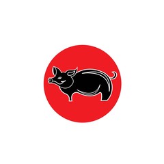 Modern Simple Pig Logo Animal Vector Symbol