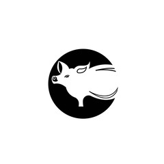 Modern Simple Pig Logo Animal Vector Symbol