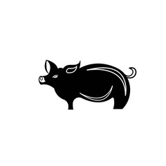 Modern Simple Pig Logo Animal Vector Symbol