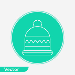 Winter hat vector icon sign symbol