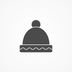 Fototapeta premium Winter hat vector icon sign symbol