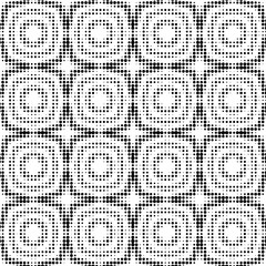 Abstract halftone ornamental geometric background. Pop art style card. Grunge texture. Vector  illustration. 