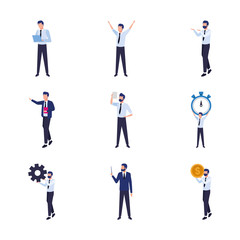 Fototapeta na wymiar colorful design of business men icons set