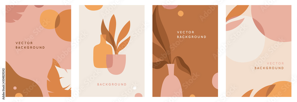 Poster vector set of abstract backgrounds with copy space for text - bright vibrant banners, posters, cover