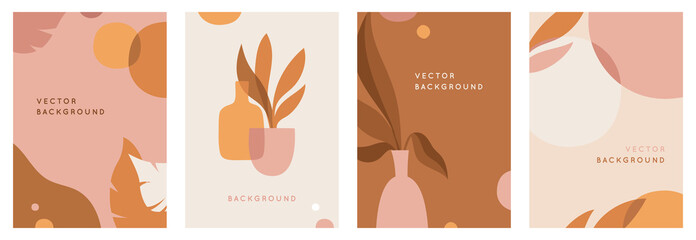 Vector set of abstract backgrounds with copy space for text - bright vibrant banners, posters, cover design templates