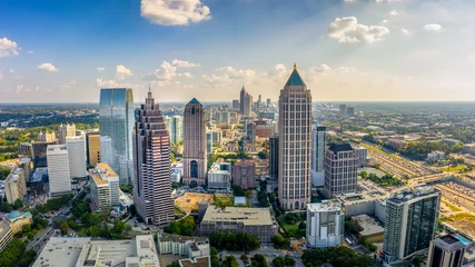Aerial Panoramic picture of downtown Atlanta Skyline