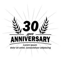30 years logo. Thirty years anniversary vector and illustration design template.
