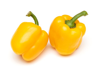 Yellow pepper on white background. Raw vegetables. Healthy diet
