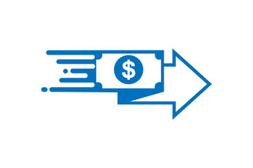 fast money transfer icon, quick money transfer icon, fast pay icon vector illustration