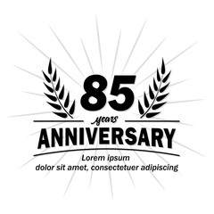 85 years logo. Eighty-five years anniversary vector and illustration design template.
