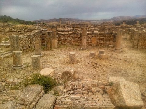 beautiful landscape of the roman ruins of Djmila in Algeria