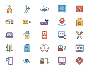 Smart home icon set vector design