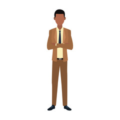 avatar afro businessman icon, colorful design