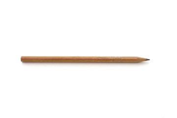 Brown pencil on white background