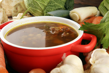 soup with meat and vegetables