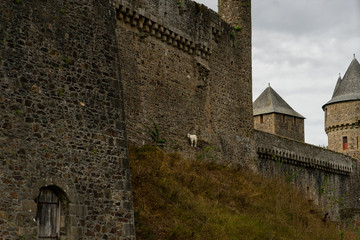 Fototapeta na wymiar Fougères castle in Normandy tourist attraction
