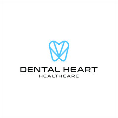 dental heart health care logo illustration vector icon premium quality