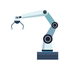 robotic arm icon, flat design