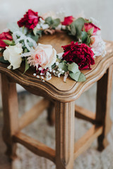 Couronne de fleurs de la mariée