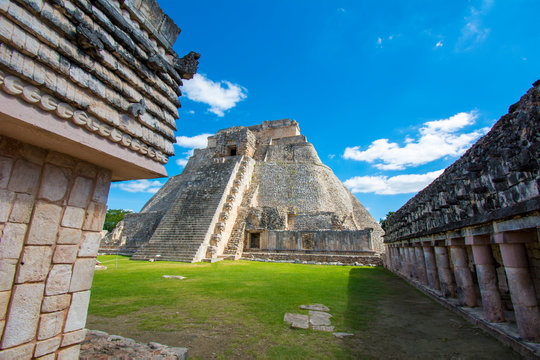 Pyramid of the fortune teller located in the archaeological zone of Uxmal
