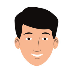 man face smiling icon, flat design
