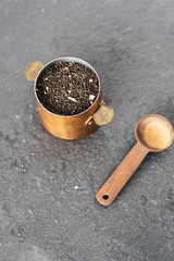 Loose leaf chai tea with spoon