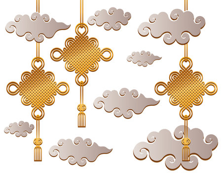 Isolated Chinese Amulet Vector Design