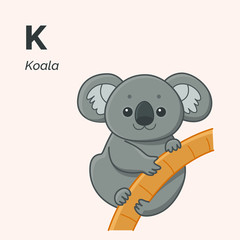 Cartoon koala, cute character for children. Vector illustration in cartoon style.