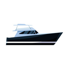 cruiser boat icon, flat design