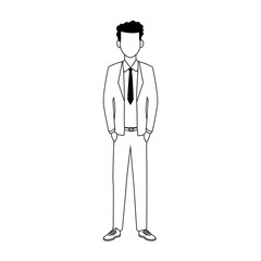 young businessman standing icon, flat design