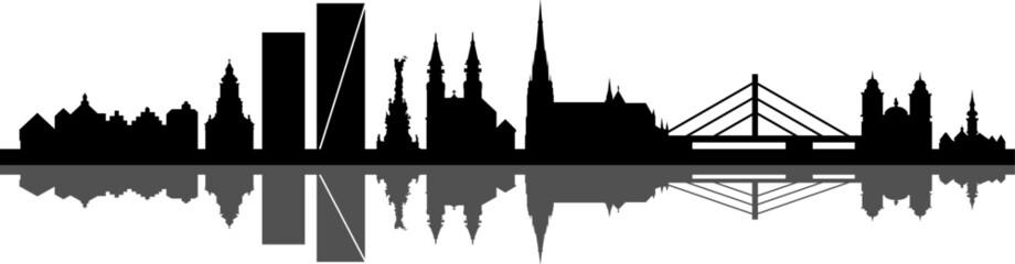 Obraz premium Linz City Skyline Vector Silhouette