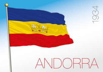 Andorra historical flag, 1934, european country