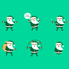 Collection of Christmas Santa Claus. Christmas vectors.