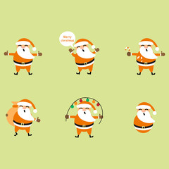 Collection of Christmas Santa Claus. Christmas vectors.