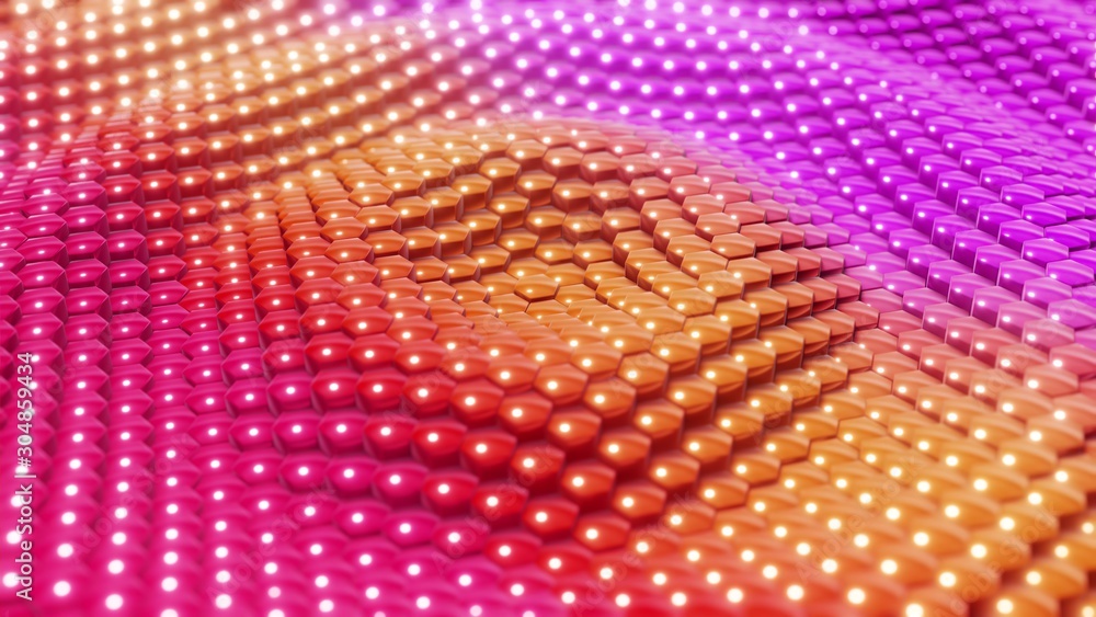 Aufkleber colorful knob array background in central wavy position. also available as a video loop in uhd 4k re