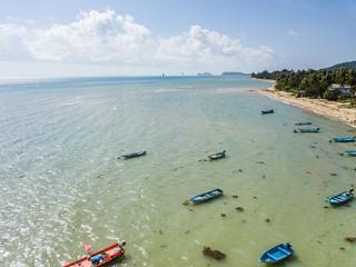 Fishing boats by the beach of Koh Phangan island