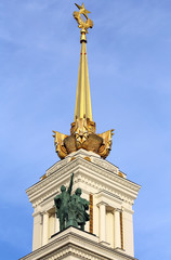 Fototapeta na wymiar Monumental building with a spire