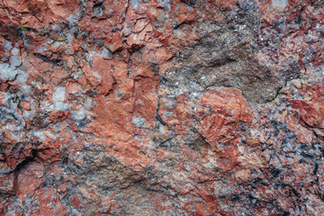 Close up on a texture of Pegmatite rock in Poland