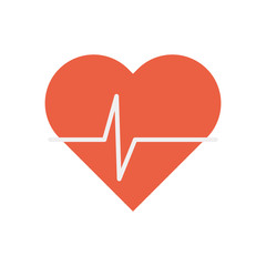 Isolated heart pulse icon flat design